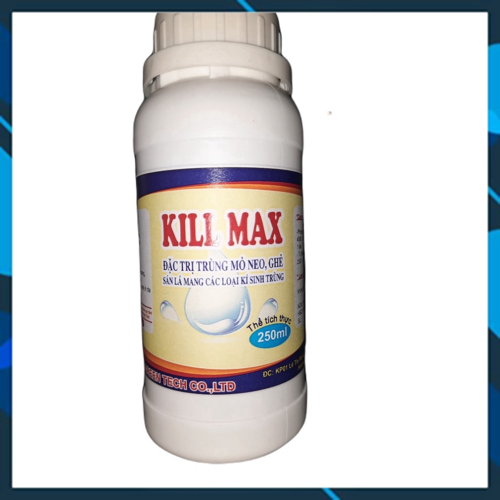 M.T SHOP Chế Phẩm KILL MAX Xử Lý Trùng Mỏ Neo, Ghẻ, Kí Sinh Trùng Trong Ao Nuôi Cá Chai 250ml