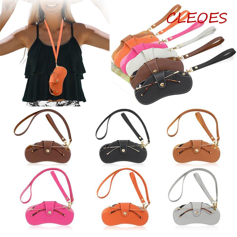 Túi Đựng Mắt Kính Da PU CLEOES Có Khóa Cài Phong Cách Retro Thời Trang Cho Nam Và Nữ