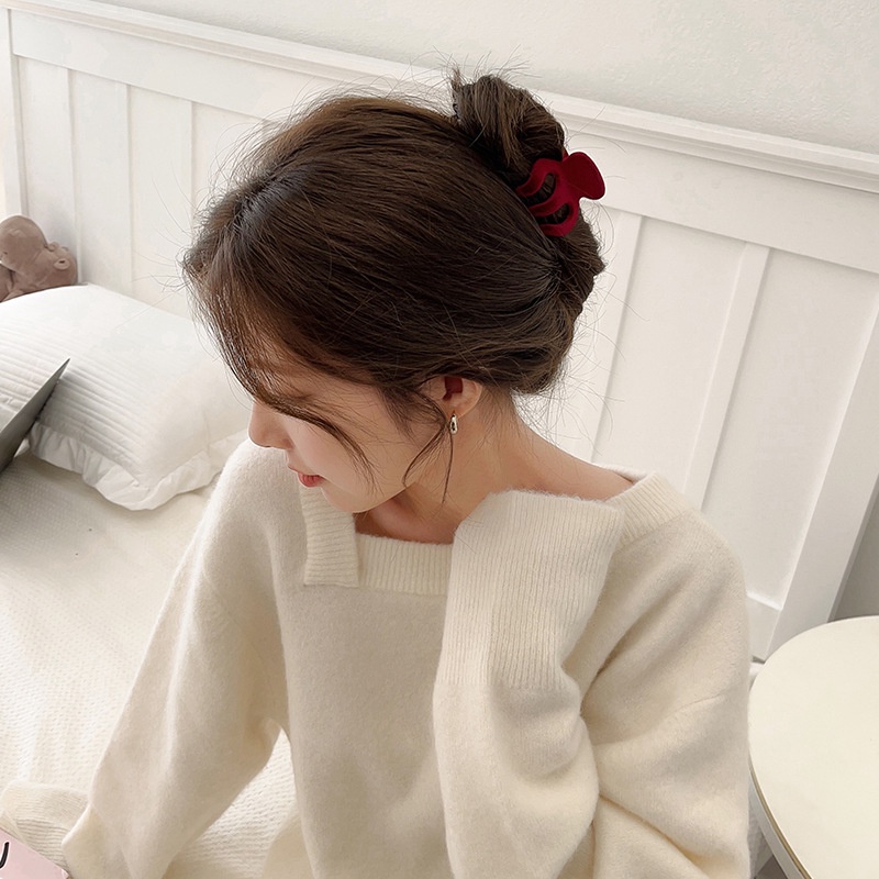 Kẹp Tóc Hình Cá Mập / Quả Bí Ngô Cỡ Nhỏ Chống Rối Tiện Dụng Cho Nữ