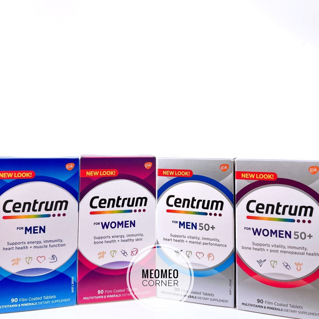 Centrum Women, Men, Men dưới 50 & trên 50+ 90 viên Úc bổ sung vitamin tổng hợp