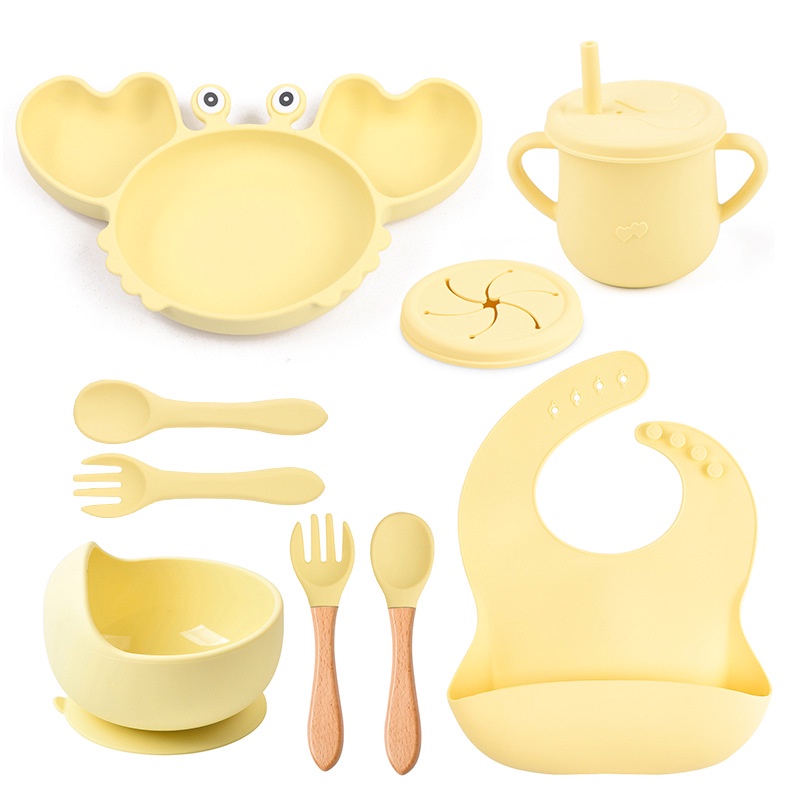 Bộ 8 Dụng Cụ Ăn Bằng silicone Cho Bé