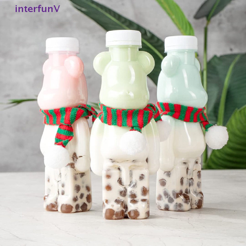 [InterfunV] Bình Đựng Nước Ép / Trà Sữa / Cà Phê Hình Người Tuyết / Gấu [Mới]