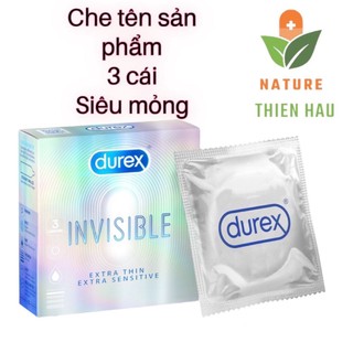 Durex Invisible Extra Thin 3s. Bao cao su Durex siêu mỏng, nhiều gel.Biện pháp tránh thai an toàn