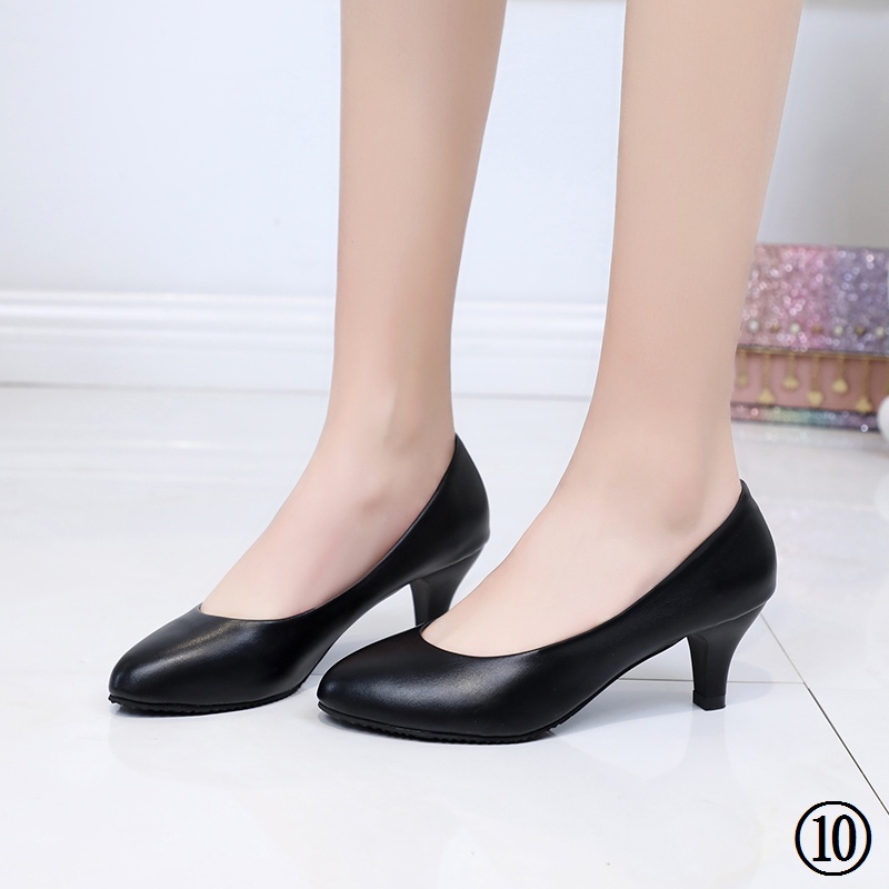 Giày Cao Gót Da Mềm Không Đau Thời Trang Công Sở Thanh Lịch Cho Nữ