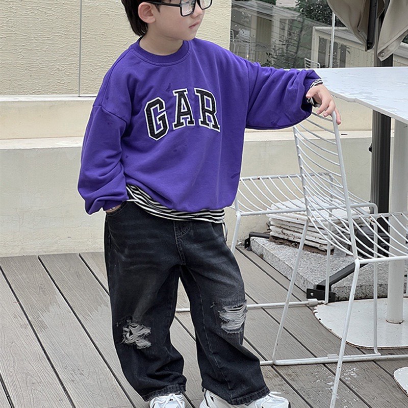 Quần Bò Dài Đen Bé Trai Dáng Xuông Phong Cách Hà Quốc QĐR2201