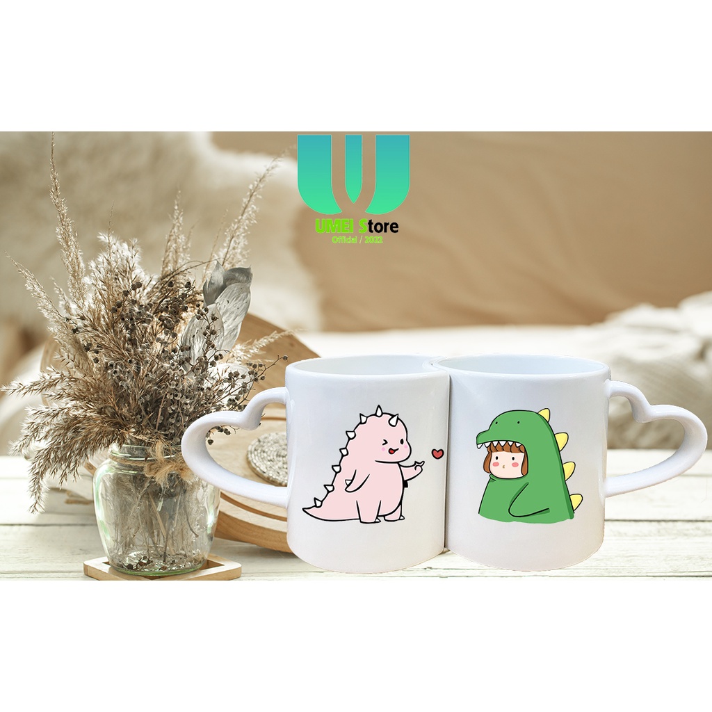 Ly sứ Cốc sứ đôi tình yêu in hình cặp đôi trai gái cute