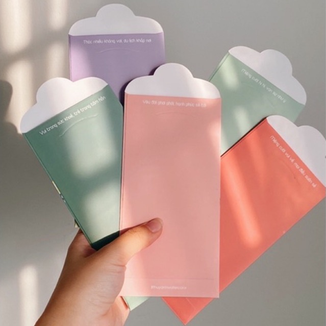 LÌ XÌ MÀU NƯỚC - MÈO CƯNG - bộ 12 chiếc