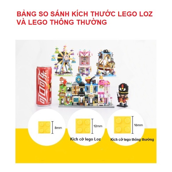 Đồ chơi lắp ráp LOZ mini Tiệm Quả Khô Sóc Chuột 385 chi tiết cho bé