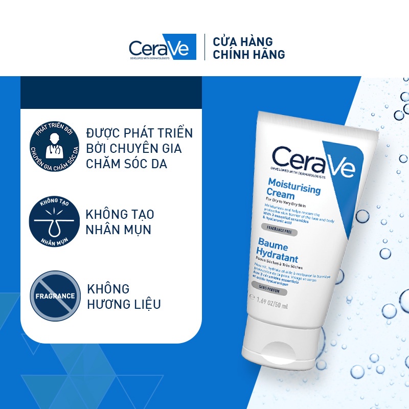 Kem dưỡng ẩm toàn thân (cơ thể và da mặt) Cerave Moisturizing Cream 50ML