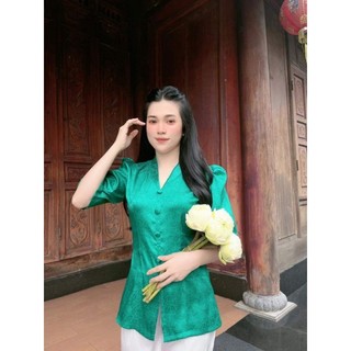 ĐỒ LAM ĐI CHÙA MẪU NỮ BA LAI TIM LỤA GẤM