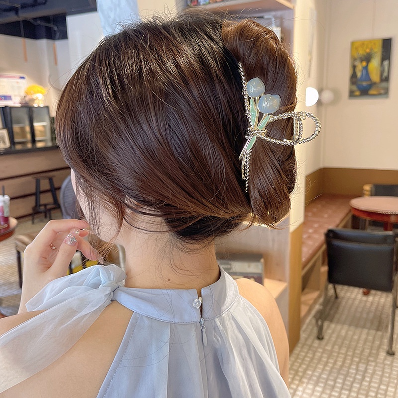 Kẹp Tóc Hình Hoa Tulip Tráng Men Thanh Lịch Cho Nữ