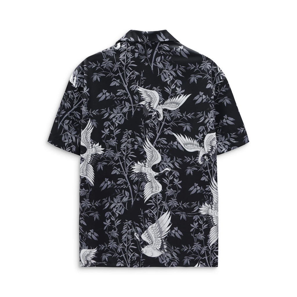 Áo Sơmi Nam Tay Ngắn ICONDENIM Vải Lụa Relaxed Fit Crane Birds SMID0073