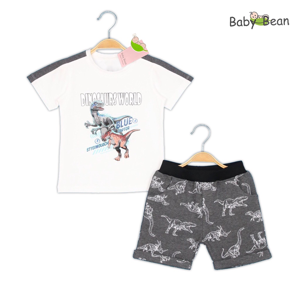 Bộ Đồ Thun Cotton in Hình & Chữ Bé Trai BabyBean