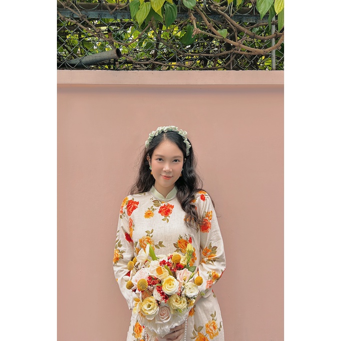 Sumire Store Áo dài linen hoa Ý Mai