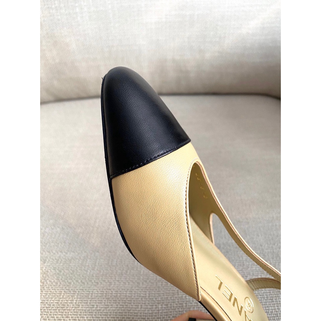 Giày Hở Gót Lấp Lánh &amp; Grosgrain Kaki Không Hộp 5 CM