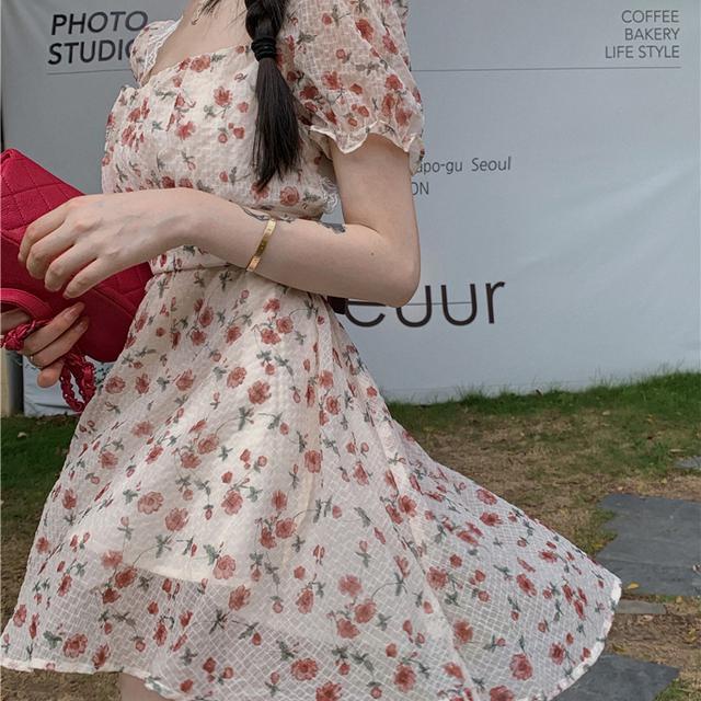 Đầm Hở Lưng Phối Ren Họa Tiết Hoa Phong Cách Pháp Thời Trang Mùa Hè Cho Nữ