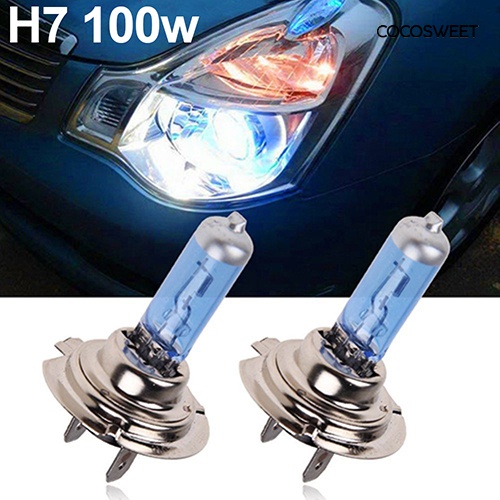 Set 2 Bóng Đèn Pha Xenon Halogen H1 / H4 / H7 55W / 100W 12V 5000K Ánh Sáng Trắng