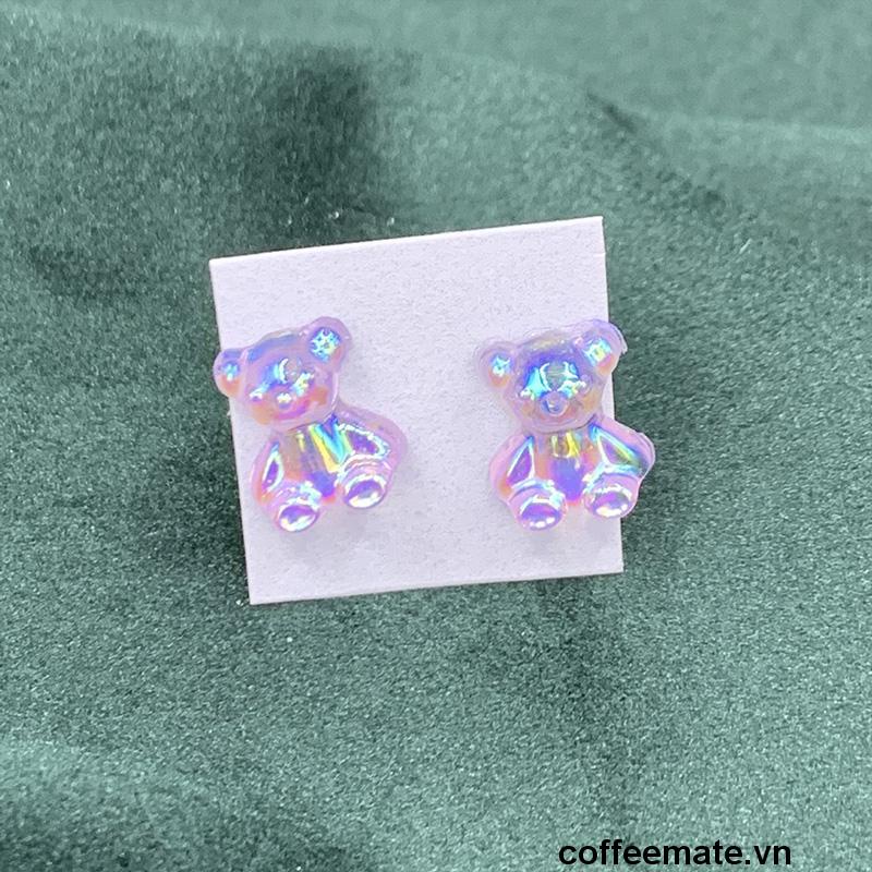 ⚡Khuyên Tai Nhựa Acrylic Hình Gấu Màu Sắc Ngọt Ngào Thời Trang Cho Nữ