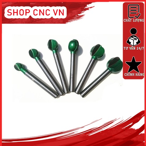 Mũi mài khoét gỗ cốt 6mm mũi khoan gỗ cán dài 5cm hoặc 8cm mài dũa cầm tay, khoét sáo diều, điêu khắc phá thô gỗ đủ size