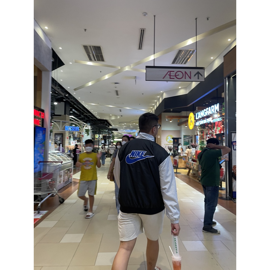 Áo Khoác Jacket Nike Swoosh Vintage Logo Thêu To Nam Nữ Vải Dù 2 Lớp Cao Cấp LBsar