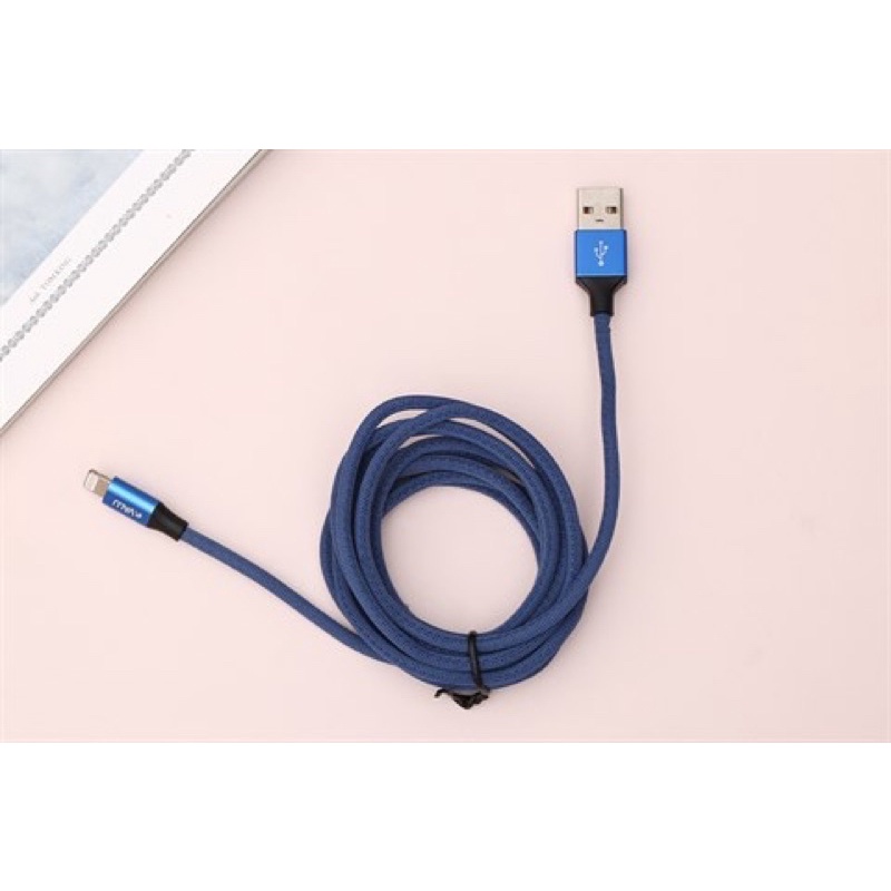 Cáp Lightning 2m eValu LTL-04X Xanh Navi