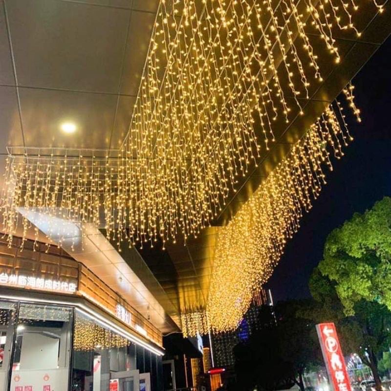 ⚡️dây đèn trang trí kiểu rèm mưa 12M x 0,6m vàng/ đủ màu