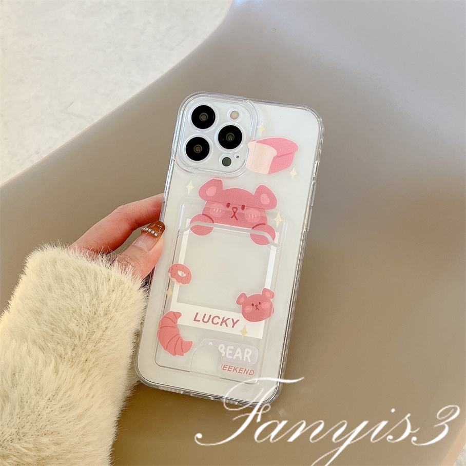 Ốp Điện Thoại TPU Mềm Trong Suốt In Hình Gấu Hoạt Hình Cho IPhone 14 13 12 11 Pro Max X XR Xs Max 8 7 Plus SE 2020