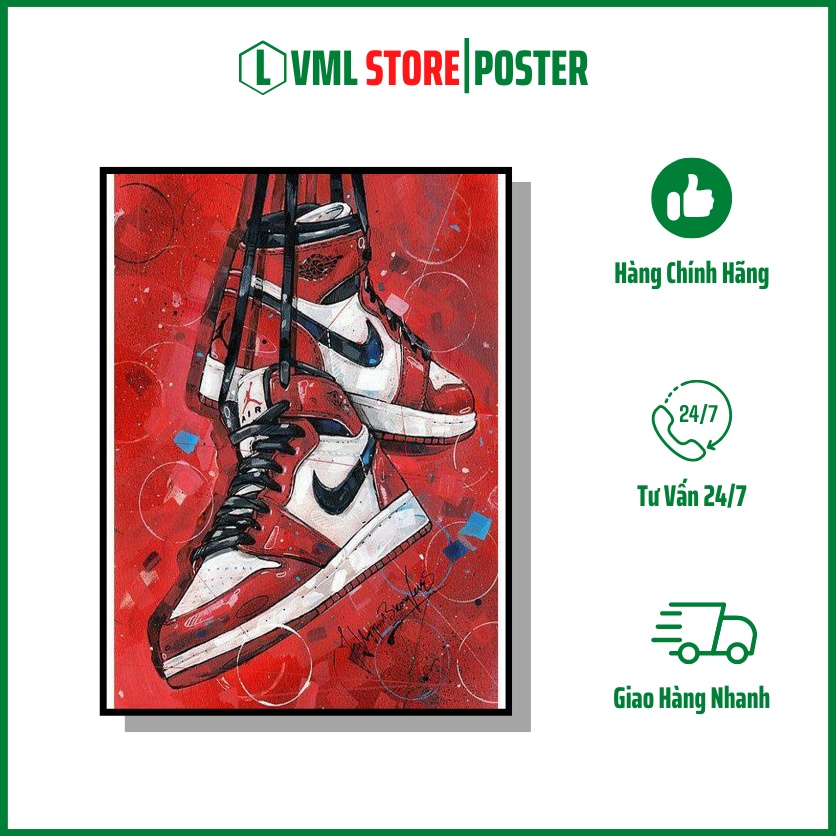 Tranh - Poster Giày Nike , Khung Ảnh Tranh,Trang Trí Để Bàn, Treo Tường Mã: VML ( Bao Gồm Poster Và Khung )
