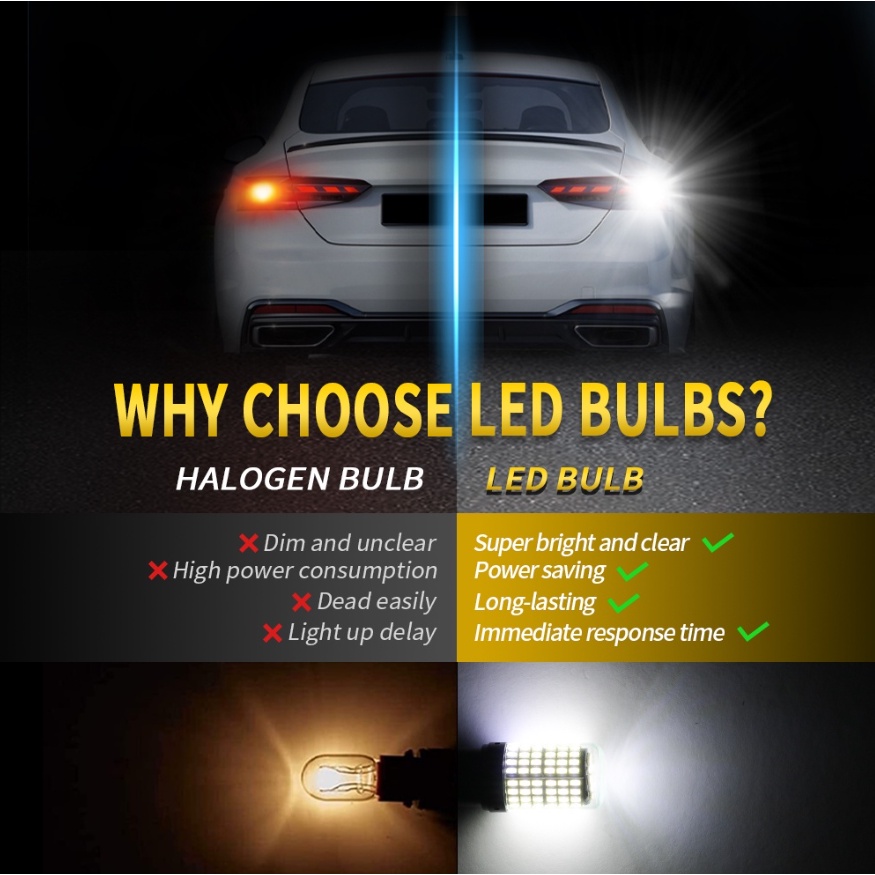 Bộ 2 Đèn LED Tín Hiệu 1156 BAU15S PY21W 1157 BAY15D 144 3014SMD Cho Xe Hơi