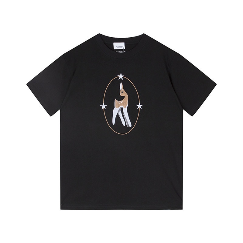 Áo Thun Cotton Tay Ngắn Thêu Họa Tiết Ngôi Sao BBY Thời Trang Đường Phố Cho Nam Và Nữ