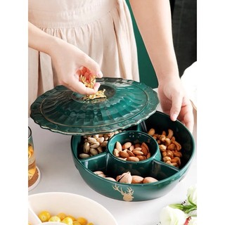Khay đựng mứt bánh kẹo gốm sứ khay đựng đồ trang trí decor đa năng