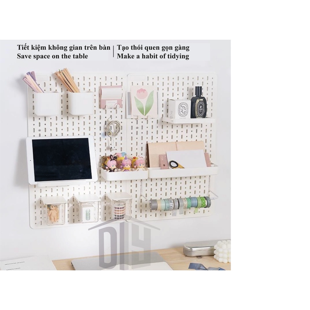 Pegboard để bàn Combo để đồ decor bàn học phòng bếp nhà tắm DIY Home