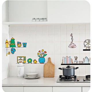 Decal dán bếp chống dầu mỡ có họa tiết, dễ dán