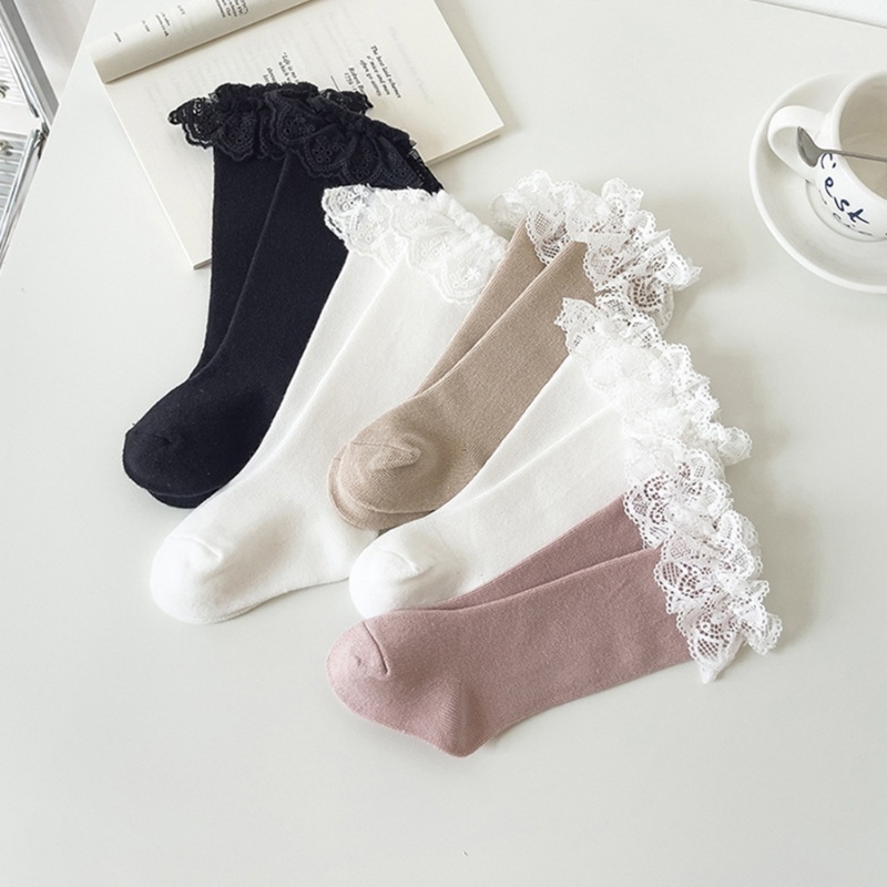 Vớ Cotton Dài Tới Mắt Cá Chân Kiểu Công Chúa Dễ Thương Cho Bé Gái