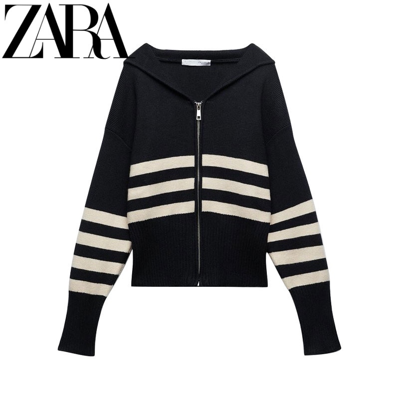 Zara Áo sweater Tay Dài Kẻ Sọc Thời Trang Mùa Thu Cá Tính 5536131