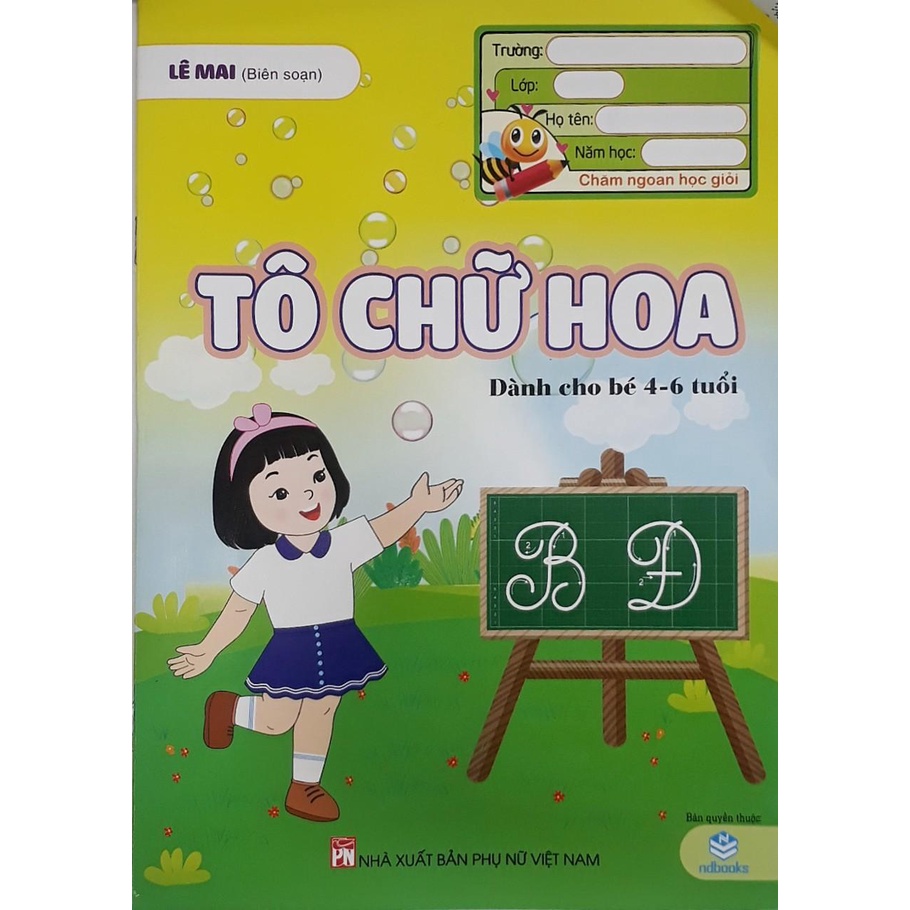 Sách - Tô Chữ Hoa dành cho bé 4-6 tuổi - ndbooks