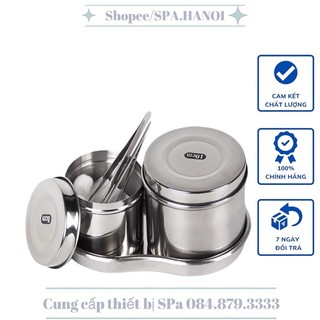 KHAY Qủa Đậu Hộp INOX Đựng Bông Cồn ChO Phun Xăm , Thẩm Mỹ Viện