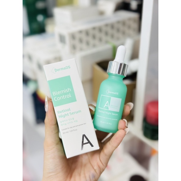 Tinh chất ban đêm sáng da tái tạo da cho da dầu và mụn DermaDS Retinol 0.1% Retinol Night Serum 30ml