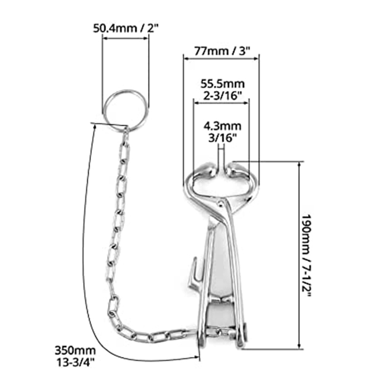 Kìm Mũi Bò Kèm Dây Xích Kéo Bằng Thép Không Gỉ
