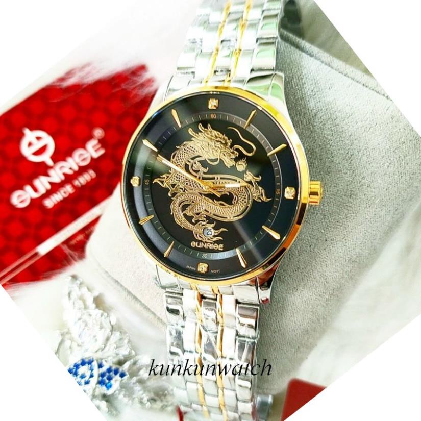 Đồng Hồ Nam SUNRISE 1271SA Hoạ Tiết Rồng  Authentic