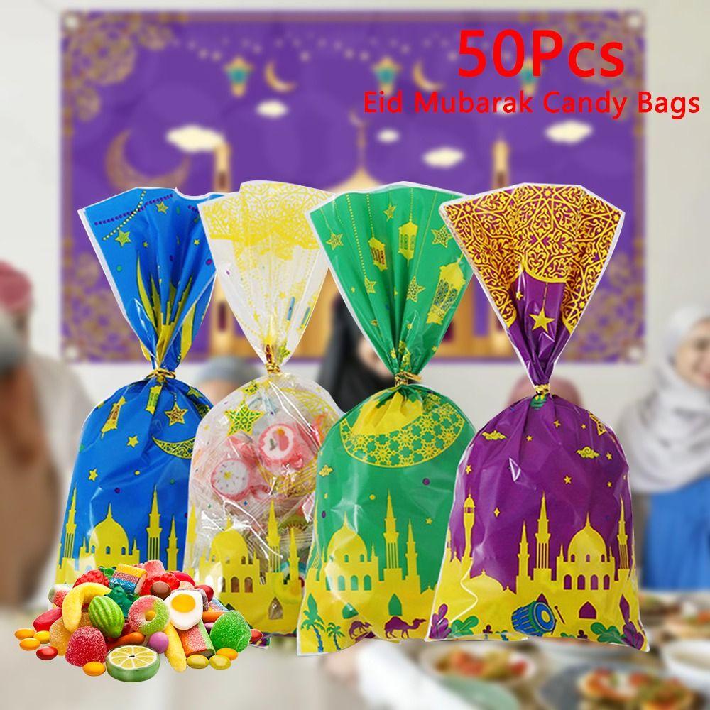 CHOOKEY Set 50 Túi Đựng Kẹo Kèm Dây Thừng Phong Cách Hồi Giáo