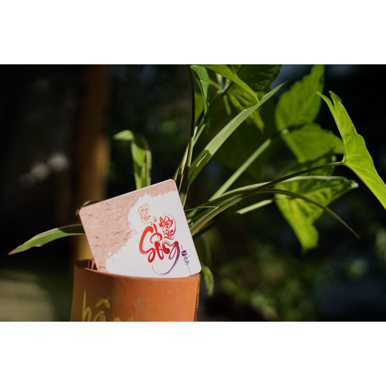 Bộ bài thư pháp CẢM HỨNG VÀ ĐỘNG LỰC SỐNG | Bộ 74 thẻ | 7.4cm x 7.4cm | Lá duyên