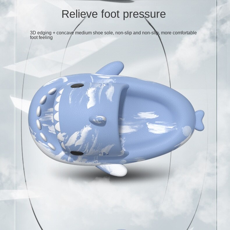 Dép Sandal Đế Dày Chống Trượt Hình Cá Mập Phong Cách Trung Hoa Dành Cho Trẻ Em