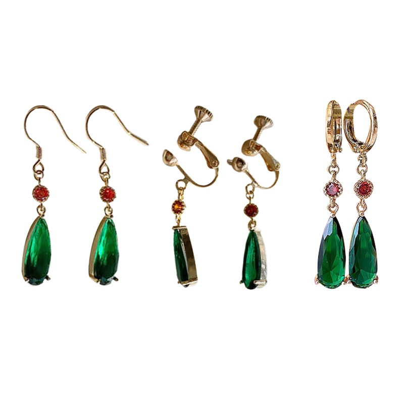 Hoa Tai Dáng Dài Màu Xanh Lá Hóa Trang Lâu Đài Anime Howl Làm Quà Tặng Cho Nữ