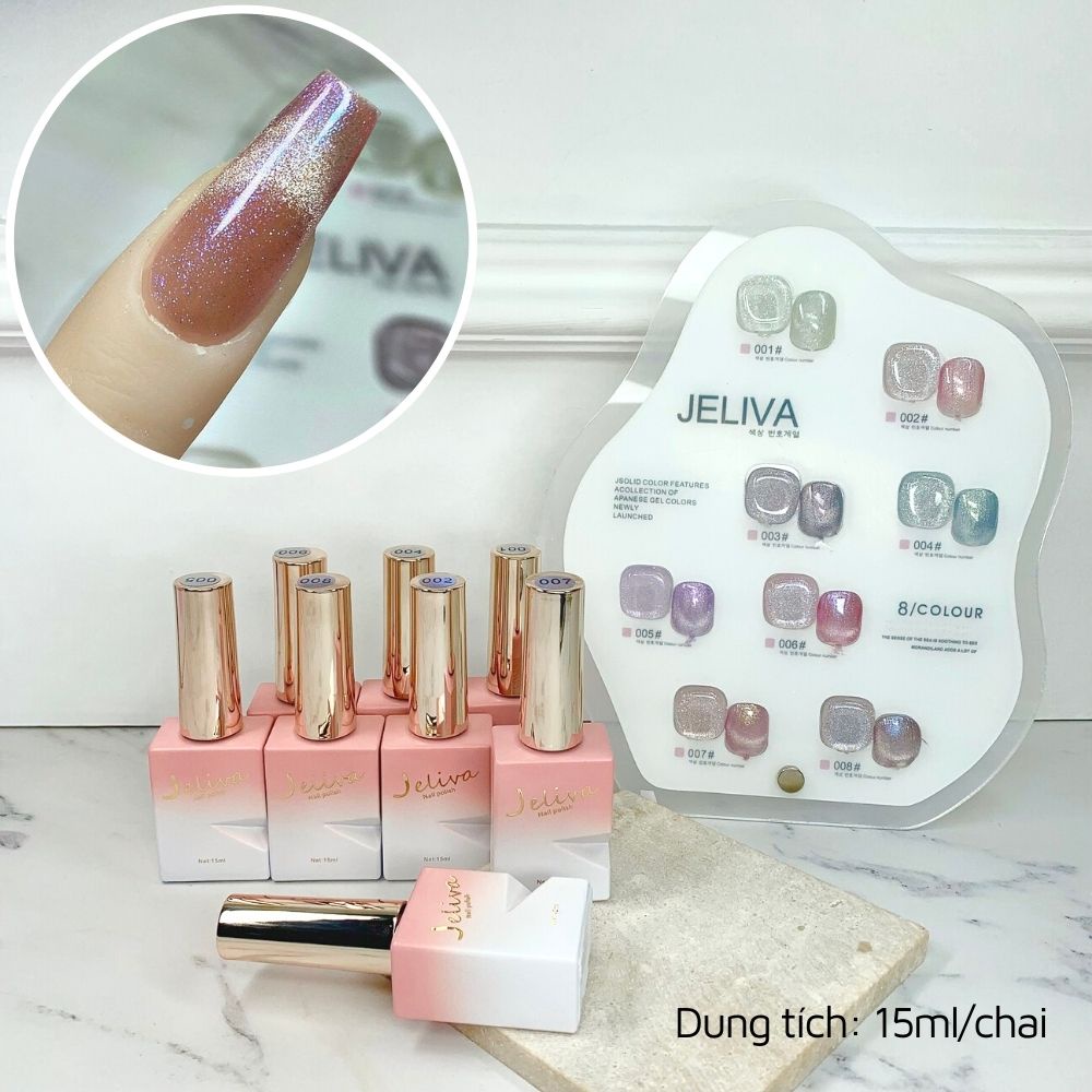 Set sơn gel mắt mèo JELIVA 8 màu