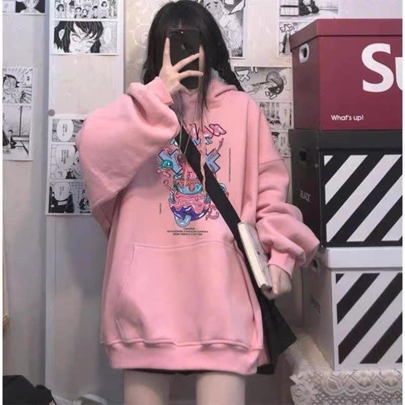 [ Rẻ vô địch ] ÁO HOODIE FORM RỘNG MŨ HAI LỚP SALE - thỏ kama