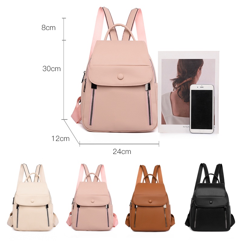 Ba Lô Da Mềm Sức Chứa Lớn Thời Trang Cho Nữ