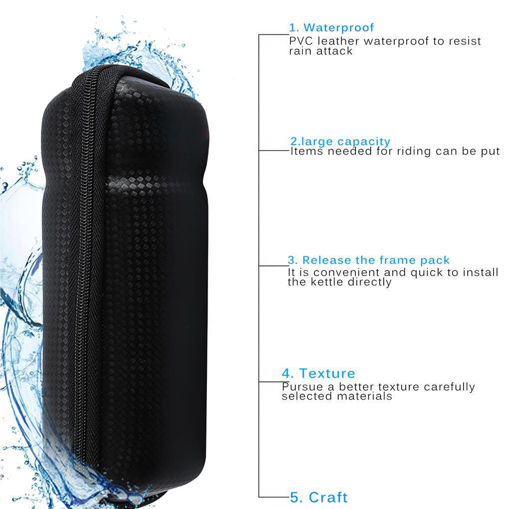 Túi Đựng Dụng Cụ Sửa Chữa Xe Đạp Bằng PVC Cứng Chống Nước Màu Đen