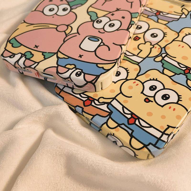 Ốp Điện Thoại Cứng In Hình Spongebob Cho Iphone 13 12 11 xsmax / xr 14Pro