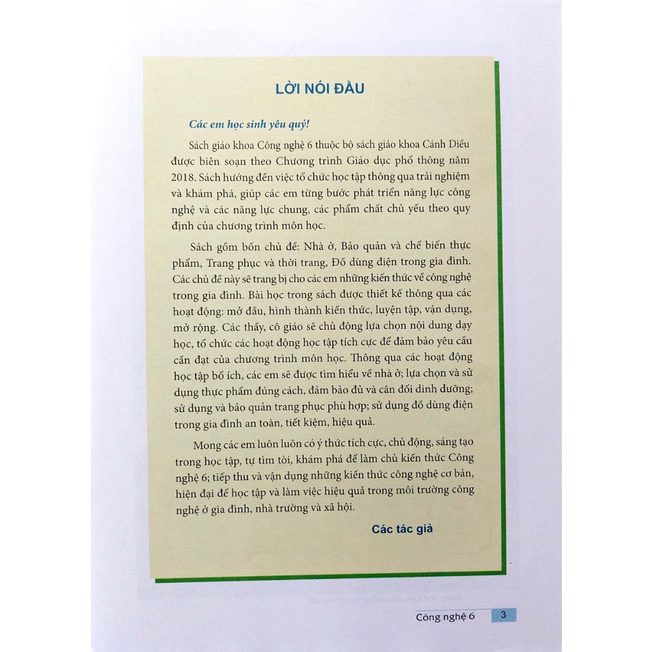 Sách -SGK Công nghệ 6 - Cánh diều